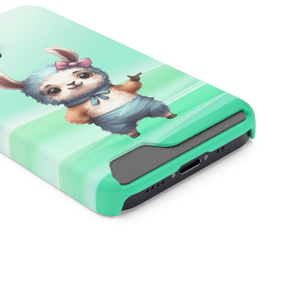 EnchantGuard Phone Case with Card Holder: Style Meets Functionality - Rabbit