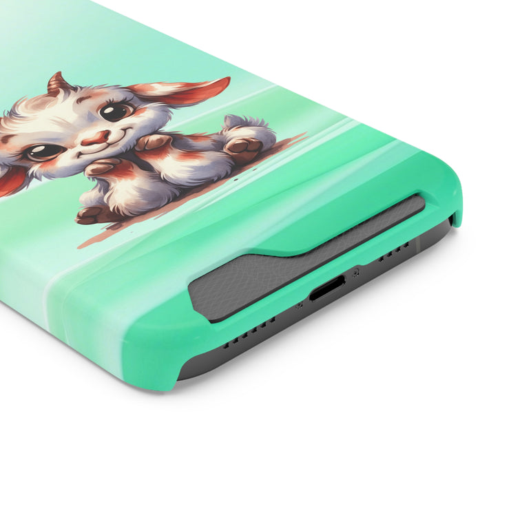 EnchantGuard Phone Case with Card Holder: Style Meets Functionality - Goat