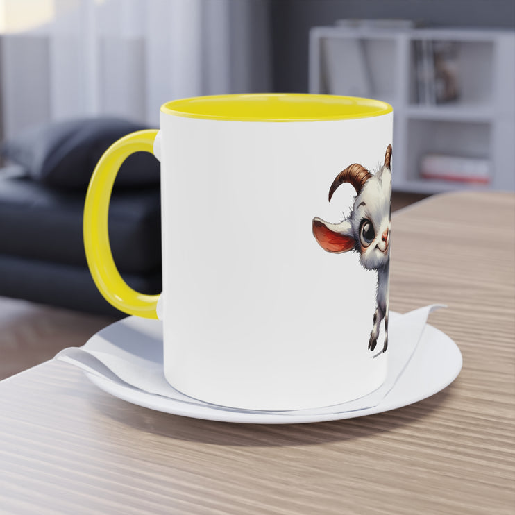 Harmony Two-Tone Coffee Mug: Sip in Style, Revel in Comfort - Goat