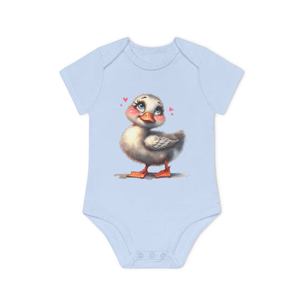 SnuggleNest Organic Baby Bodysuit (Short Sleeves) Duck