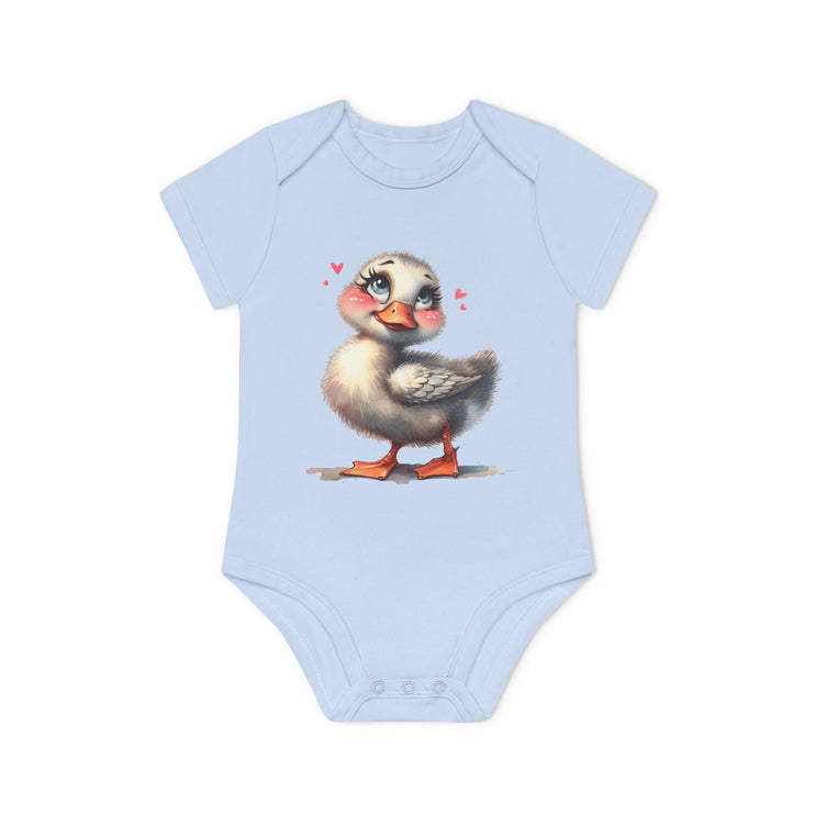 SnuggleNest Organic Baby Bodysuit (Short Sleeves) Duck