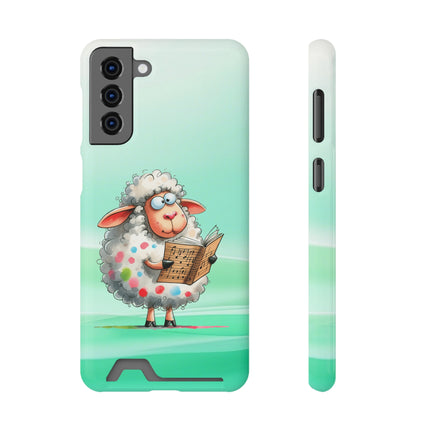 EnchantGuard Phone Case with Card Holder: Style Meets Functionality - Sheep