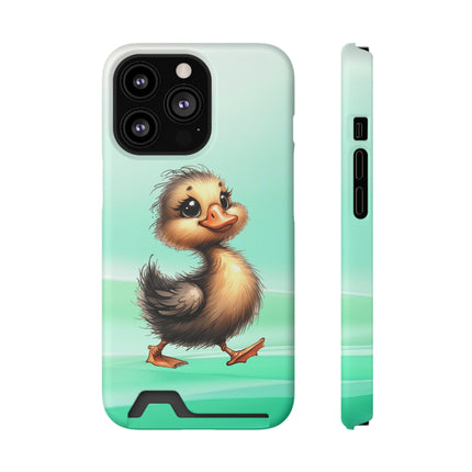 EnchantGuard Phone Case with Card Holder: Style Meets Functionality - Duck