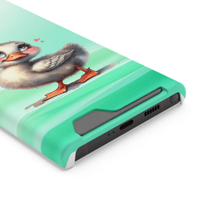 EnchantGuard Phone Case with Card Holder: Style Meets Functionality - Duck