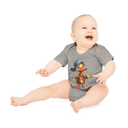 SnuggleNest Organic Baby Bodysuit (Short Sleeves) Duck