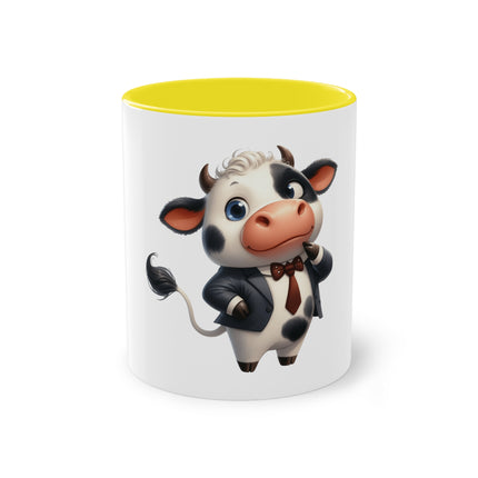 Harmony Two-Tone Coffee Mug: Sip in Style, Revel in Comfort - Cow