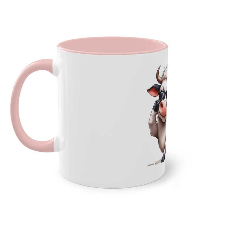 Harmony Two-Tone Coffee Mug: Sip in Style, Revel in Comfort - Cow