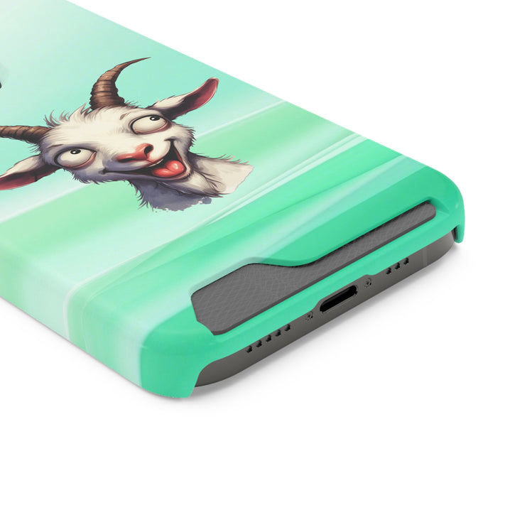 EnchantGuard Phone Case with Card Holder: Style Meets Functionality - Goat