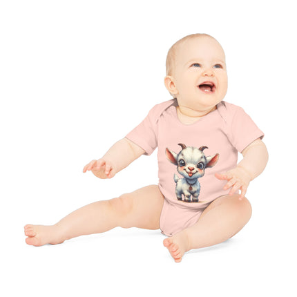 SnuggleNest Organic Baby Bodysuit (Short Sleeves) Goat