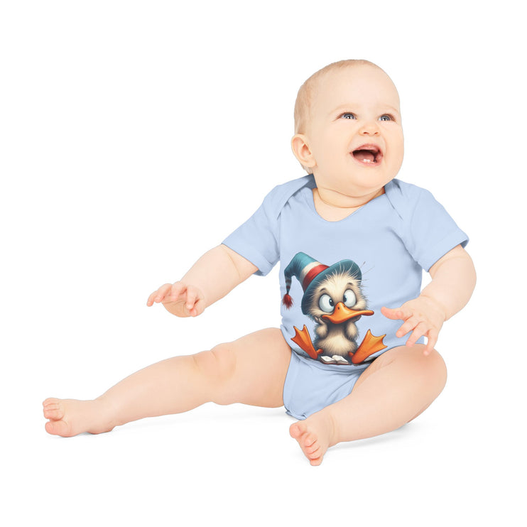 SnuggleNest Organic Baby Bodysuit (Short Sleeves) Duck