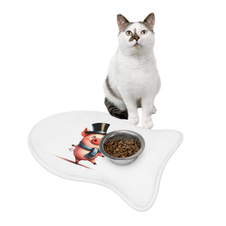 CharmPaws Pet Feeding Mats: Keep Mealtime Mess-Free & Stylish! - Pig