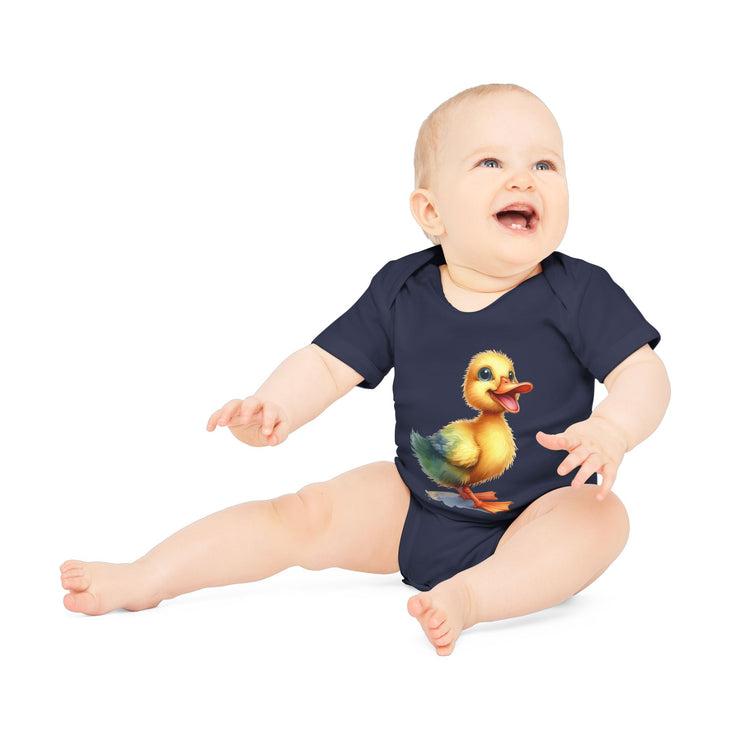 SnuggleNest Organic Baby Bodysuit (Short Sleeves) Duck