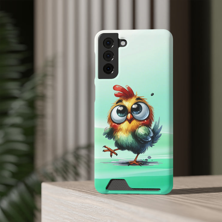 EnchantGuard Phone Case with Card Holder: Style Meets Functionality - Chicken