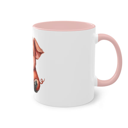 Harmony Two-Tone Coffee Mug: Sip in Style, Revel in Comfort - Pig