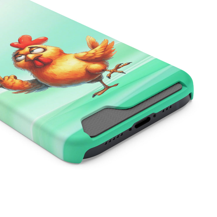 EnchantGuard Phone Case with Card Holder: Style Meets Functionality - Rooster