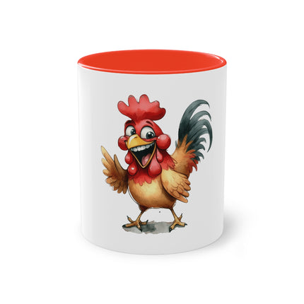 Harmony Two-Tone Coffee Mug: Sip in Style, Revel in Comfort - Chicken