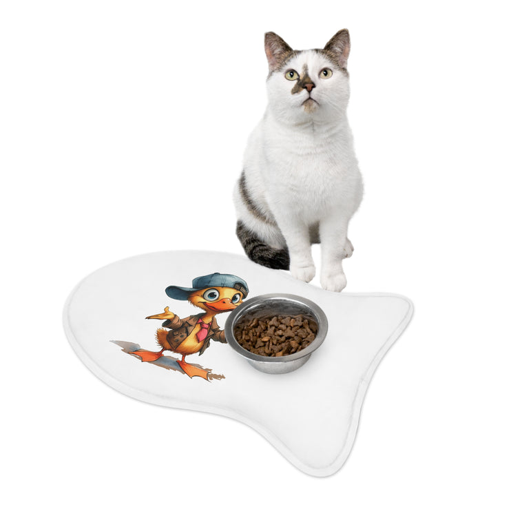 CharmPaws Pet Feeding Mats: Keep Mealtime Mess-Free & Stylish! - Duck