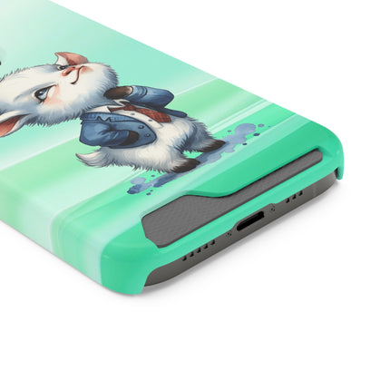 EnchantGuard Phone Case with Card Holder: Style Meets Functionality - Goat