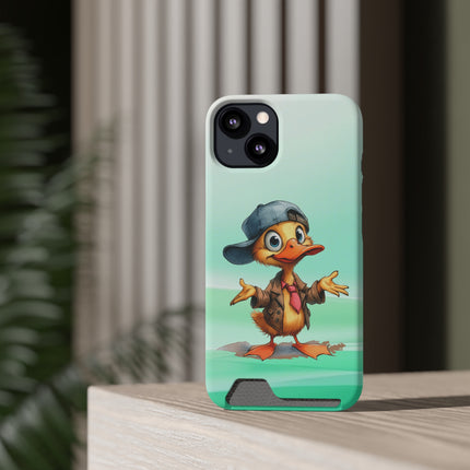 EnchantGuard Phone Case with Card Holder: Style Meets Functionality - Duck