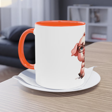 Harmony Two-Tone Coffee Mug: Sip in Style, Revel in Comfort - Pig