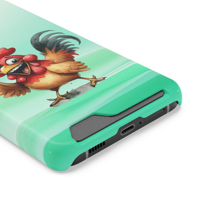 EnchantGuard Phone Case with Card Holder: Style Meets Functionality - Rooster