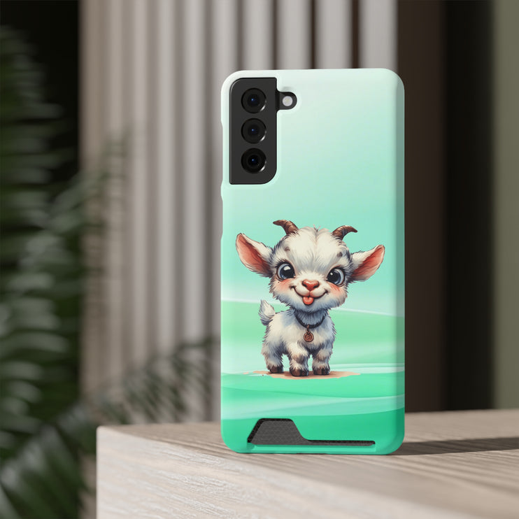 EnchantGuard Phone Case with Card Holder: Style Meets Functionality - Goat