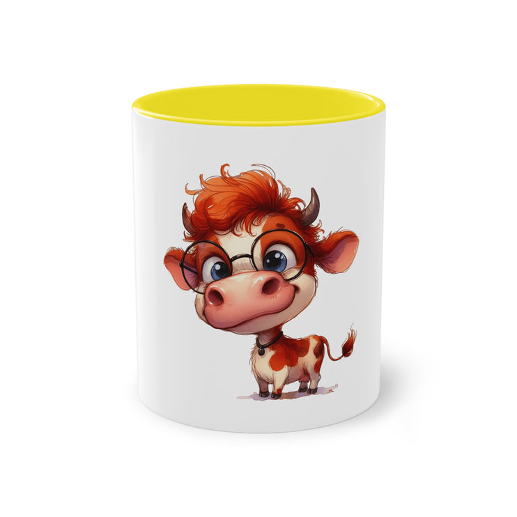 Harmony Two-Tone Coffee Mug: Sip in Style, Revel in Comfort - Cow