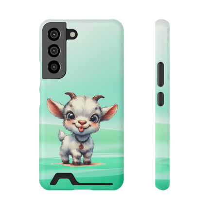 EnchantGuard Phone Case with Card Holder: Style Meets Functionality - Goat