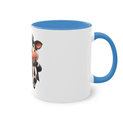 Harmony Two-Tone Coffee Mug: Sip in Style, Revel in Comfort - Cow