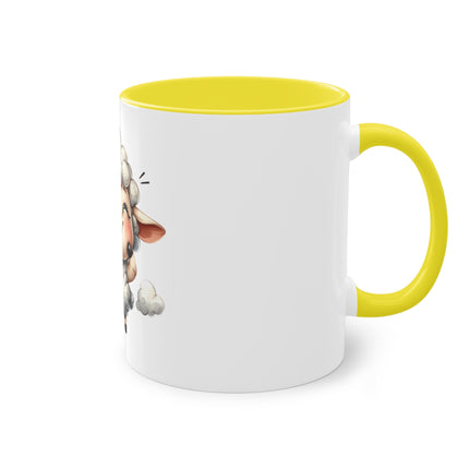 Harmony Two-Tone Coffee Mug: Sip in Style, Revel in Comfort - Sheep