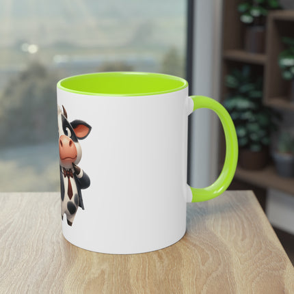 Harmony Two-Tone Coffee Mug: Sip in Style, Revel in Comfort - Cow