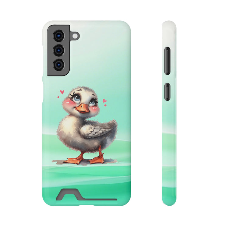 EnchantGuard Phone Case with Card Holder: Style Meets Functionality - Duck