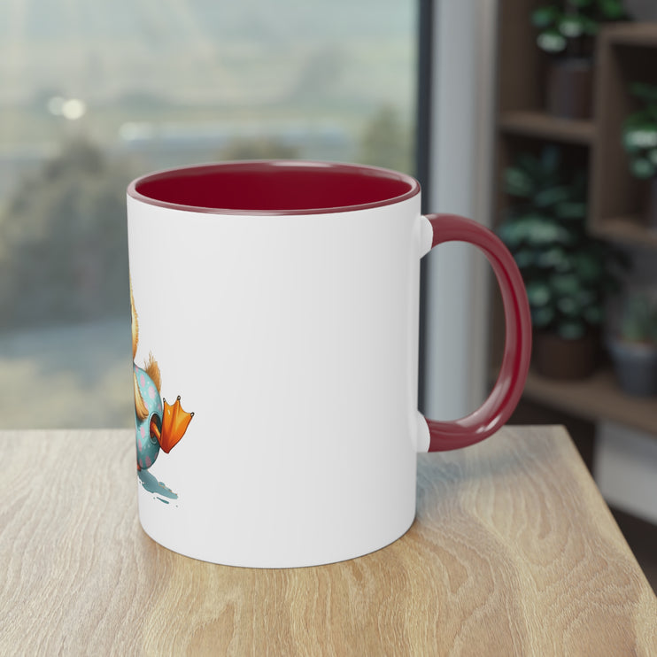 Harmony Two-Tone Coffee Mug: Sip in Style, Revel in Comfort - Duck