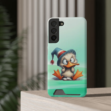 EnchantGuard Phone Case with Card Holder: Style Meets Functionality - Duck