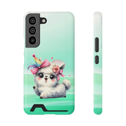 EnchantGuard Phone Case with Card Holder: Style Meets Functionality - Sheep