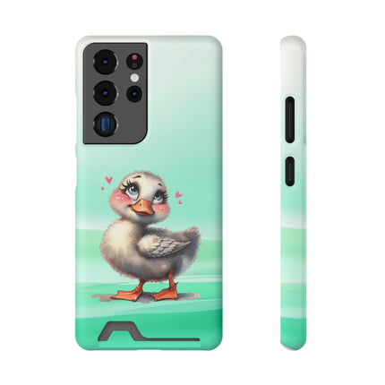 EnchantGuard Phone Case with Card Holder: Style Meets Functionality - Duck