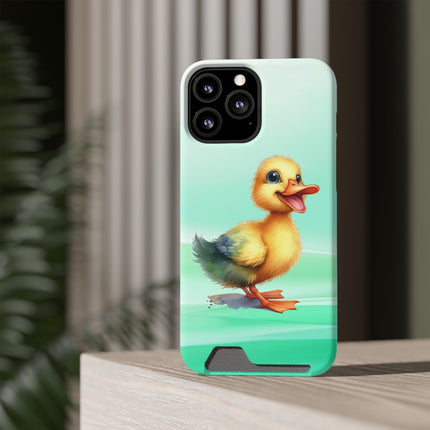 EnchantGuard Phone Case with Card Holder: Style Meets Functionality - Duck