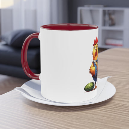 Harmony Two-Tone Coffee Mug: Sip in Style, Revel in Comfort - Rooster