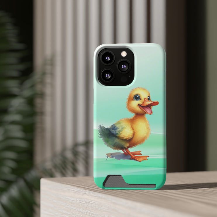 EnchantGuard Phone Case with Card Holder: Style Meets Functionality - Duck