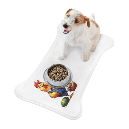 CharmPaws Pet Feeding Mats: Keep Mealtime Mess-Free & Stylish! - Rooster