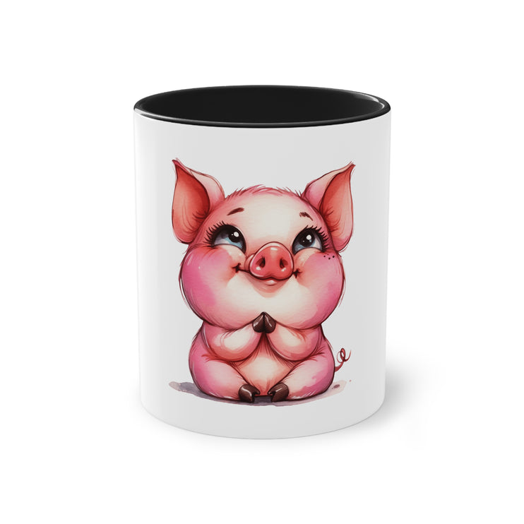 Harmony Two-Tone Coffee Mug: Sip in Style, Revel in Comfort - Pig