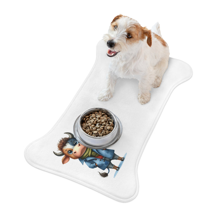 CharmPaws Pet Feeding Mats: Keep Mealtime Mess-Free & Stylish! - Cow