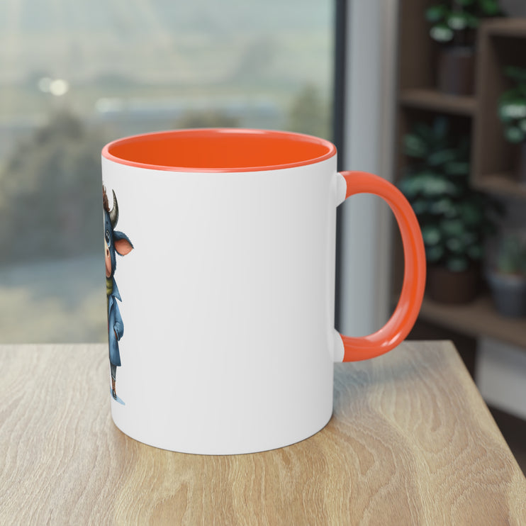 Harmony Two-Tone Coffee Mug: Sip in Style, Revel in Comfort - Cow