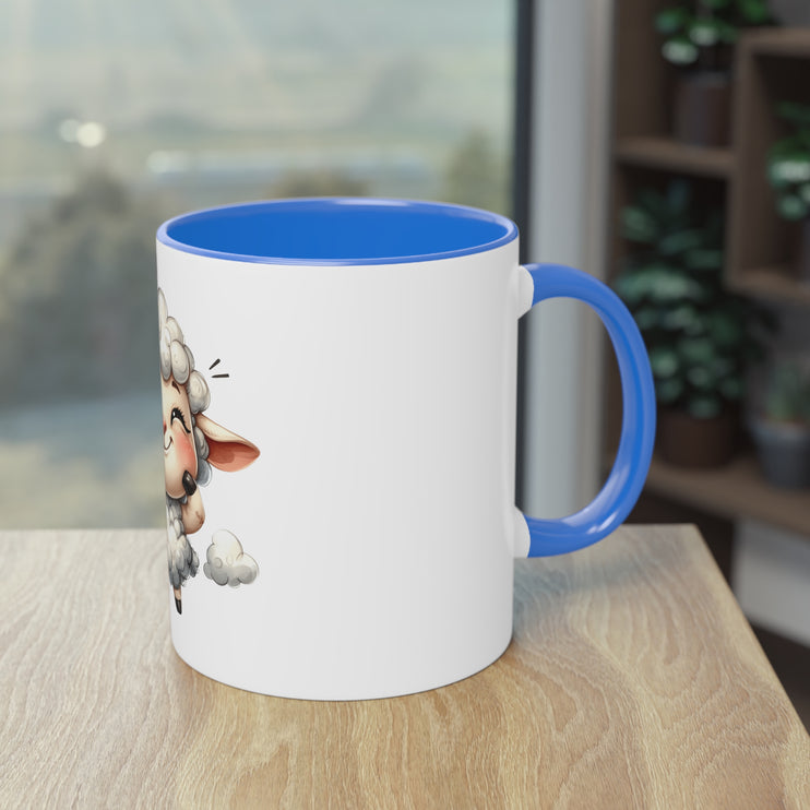 Harmony Two-Tone Coffee Mug: Sip in Style, Revel in Comfort - Sheep