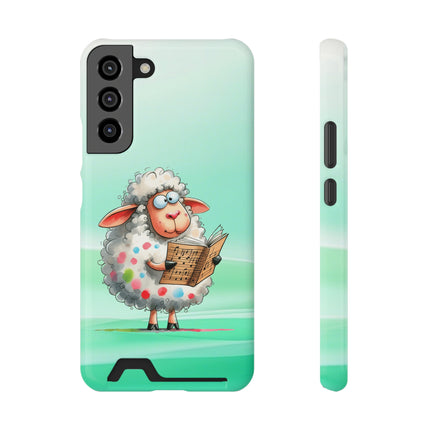 EnchantGuard Phone Case with Card Holder: Style Meets Functionality - Sheep