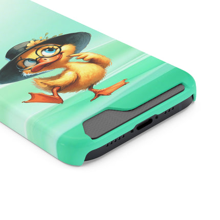 EnchantGuard Phone Case with Card Holder: Style Meets Functionality - Duck