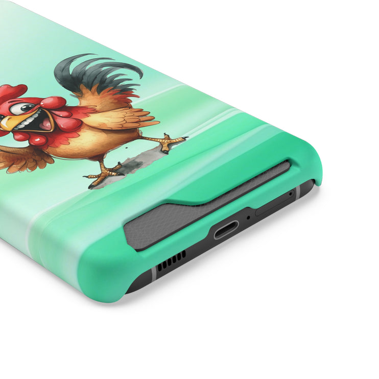 EnchantGuard Phone Case with Card Holder: Style Meets Functionality - Rooster