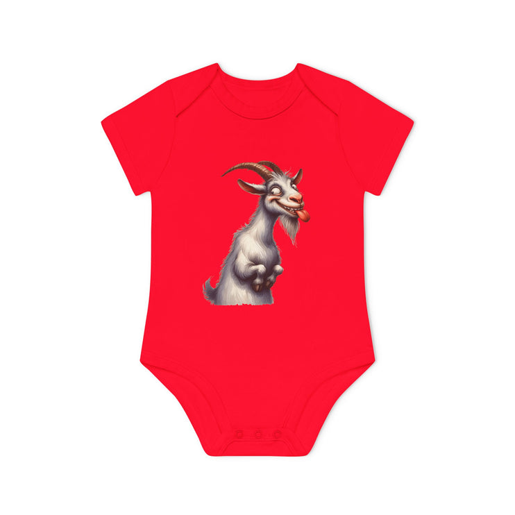 SnuggleNest Organic Baby Bodysuit (Short Sleeves) Goat