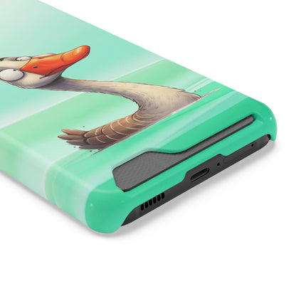 EnchantGuard Phone Case with Card Holder: Style Meets Functionality - Swan