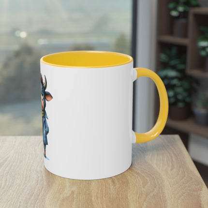 Harmony Two-Tone Coffee Mug: Sip in Style, Revel in Comfort - Cow